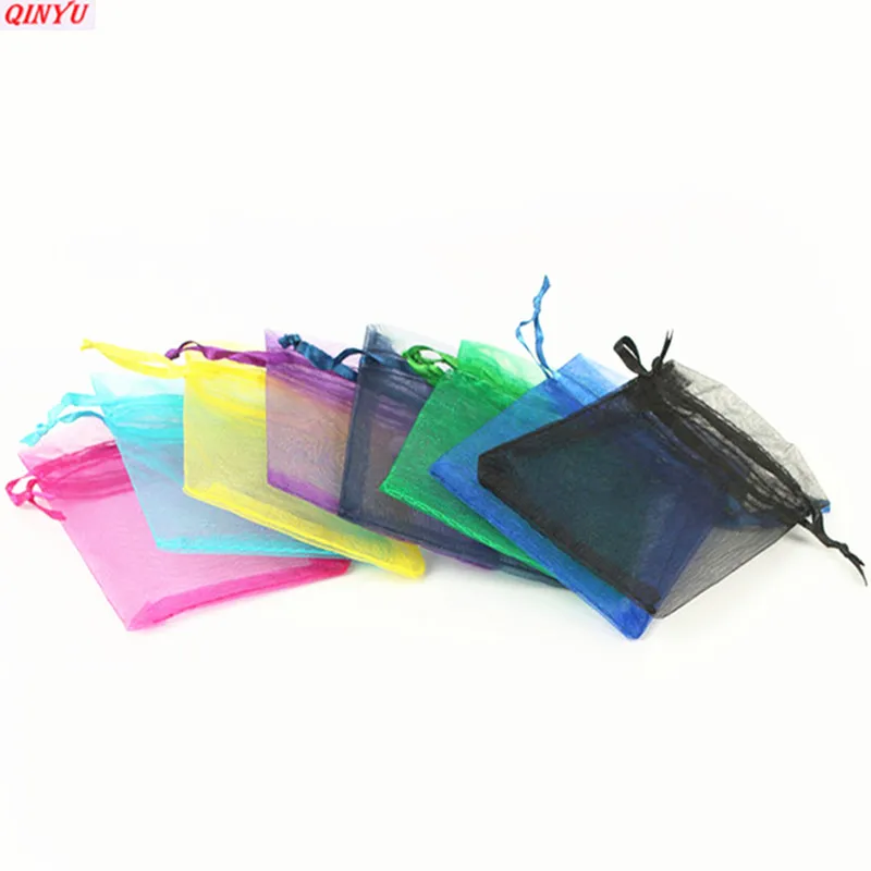 50Pcs Organza Gift Bags Sheer Gauze Element Bag Jewelry Packing Drawable Wedding Decor 5Z | Дом и сад