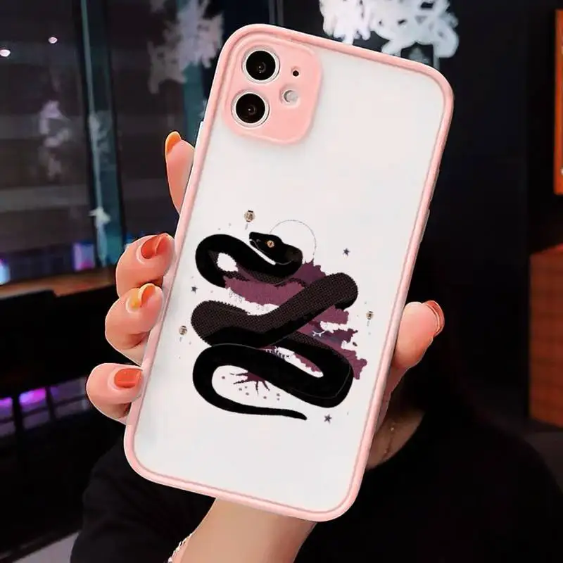

Snake Flower Snake Painting Phone Cases Matte Transparent For iPhone 12 Mini 11 Pro XR XS Max 7 8 Plus