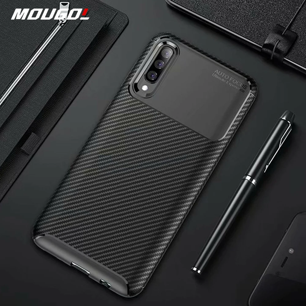 Чехол для Samsung Galaxy A70 A50 чехол из углеродного волокна с полной защитой 360 телефона A