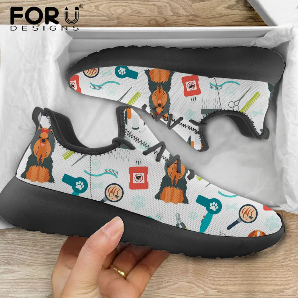 

FORUDESIGNS уход за животными уход за домашними животными узор плоские женские повседневные весенние дизайнерские сетчатые дышащие кроссовки д...