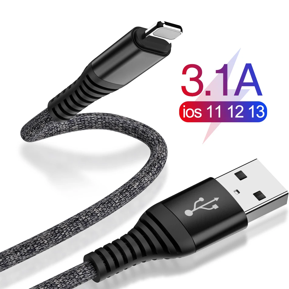 3.1A USB кабель для iPhone зарядное устройство Быстрая зарядка данных мобильного