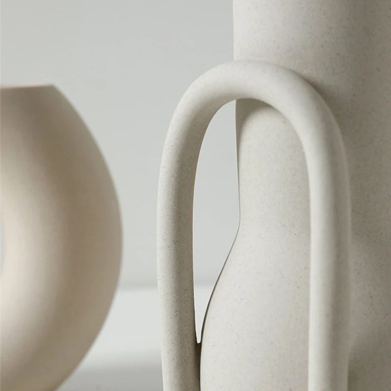 

Nordic vase decoration home Geometry ceramic dried flower vases jarrones decorativos moderno room florero ornaments new