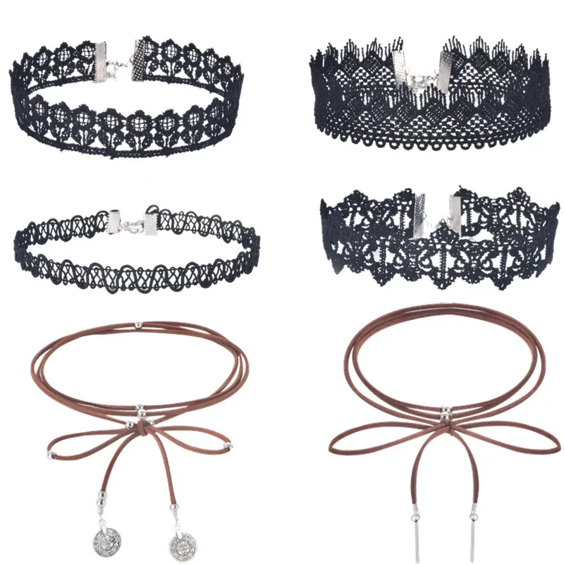 Модное ювелирное изделие классное тканевое Кружевное колье-чокер с татуировкой