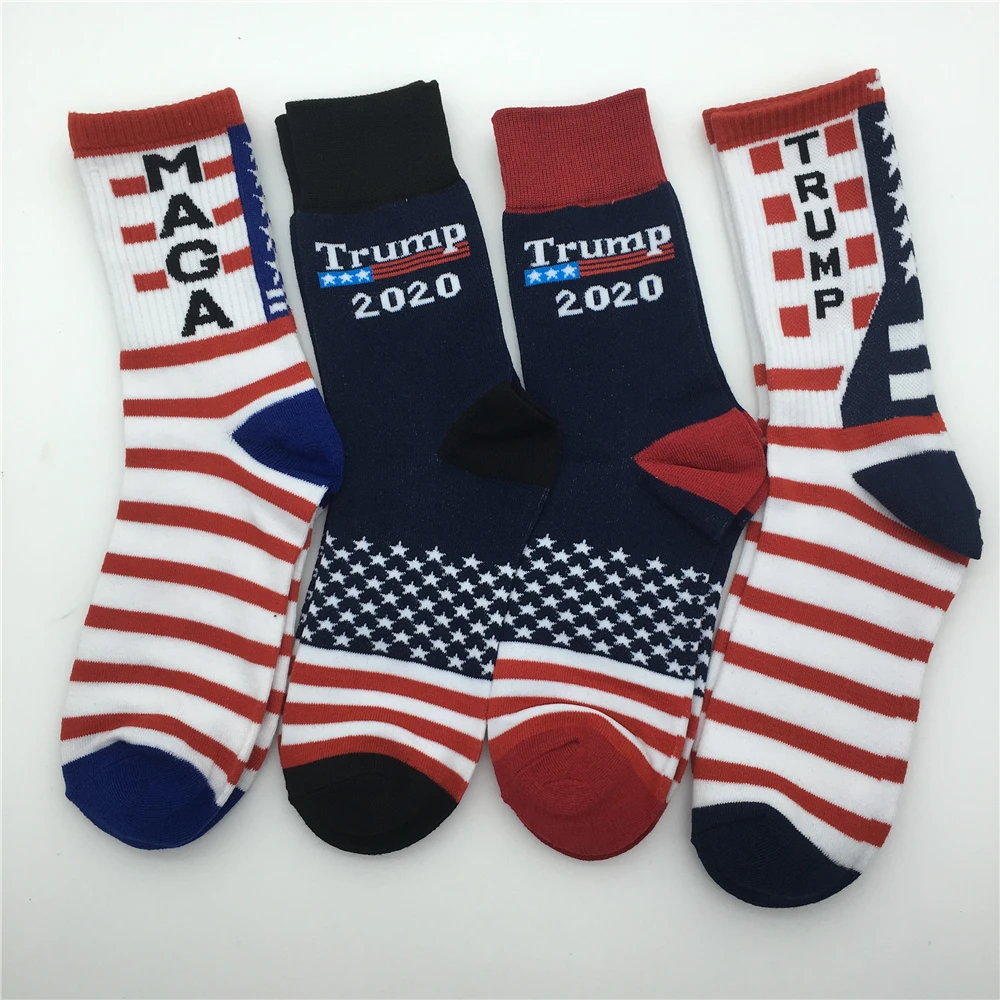 Забавные мужские креативные хлопковые носки Trump,, с американским национальным флагом и звездами в полоску для счастливых пар