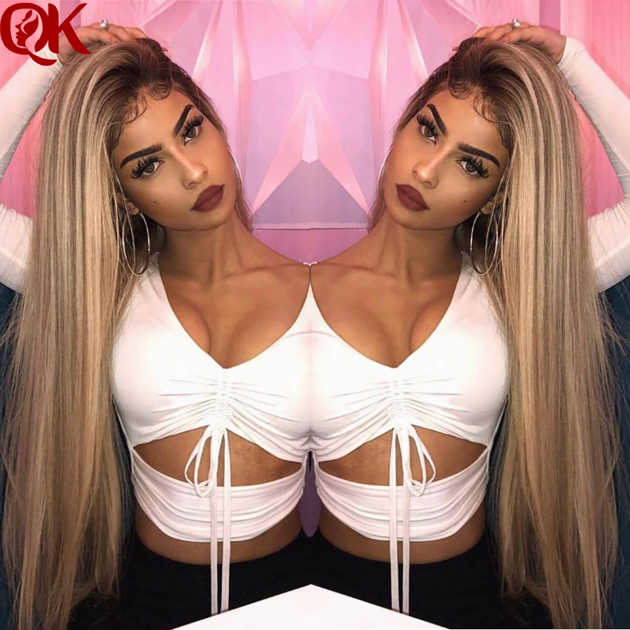 Balayage Ombre Wigs T4/27/613 Brazilian Remy Hair Free Shipping Overnight