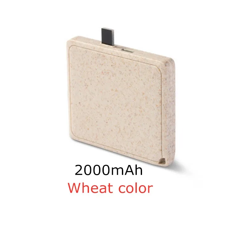 Wheat color Type-c 1000-2000 мАч портативный путешествия мини Powerbank для huawei резервного копирования зарядное устройство Внешний разъем type-c аварийное зарядное устройство - Цвет: Wheat color Type-c