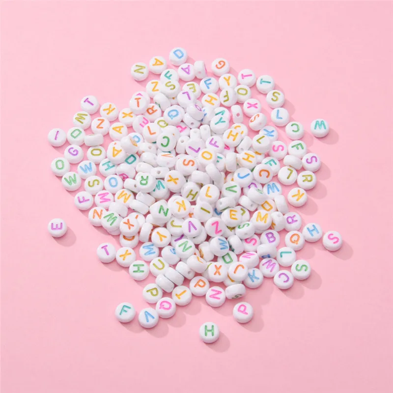 

100pcs/lot 26 Letter Beads Round Shape Alphabet Beads DIY Bracelet For Jewelry Making Accessories