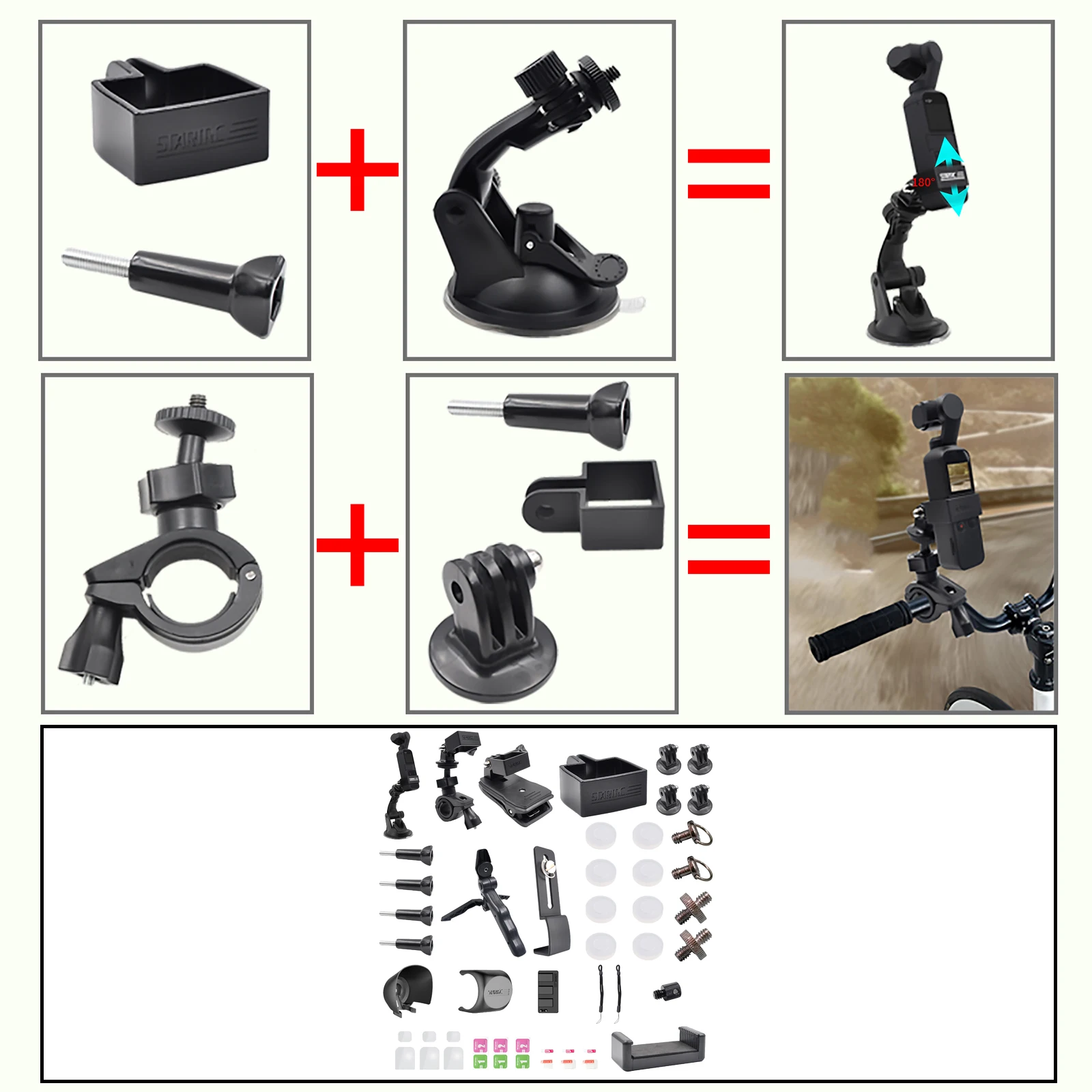 accessories handheld gimbal camera adapter mount suction cup tripod backpack clip and expansion kit for dji pocket 2 free global shipping