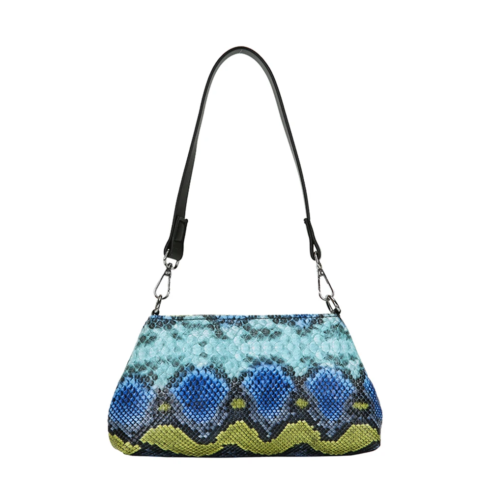 

Retro Snake Print Handbag Totes Women PU Leather Serpentine Casual Travel Street Shoulder Underarm Purse Portable Top-handle Bag