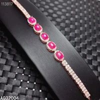 kjjeaxcmy fine jewelry 925 sterling silver inlaid gemstone ruby women hand bracelet noble support detection