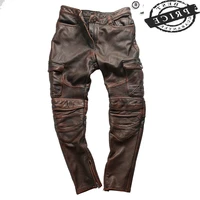 mens leather pants 100 real cowhide motorcycle pants men plus size axl spring autumn trousers 2021 pantalon cuir aa