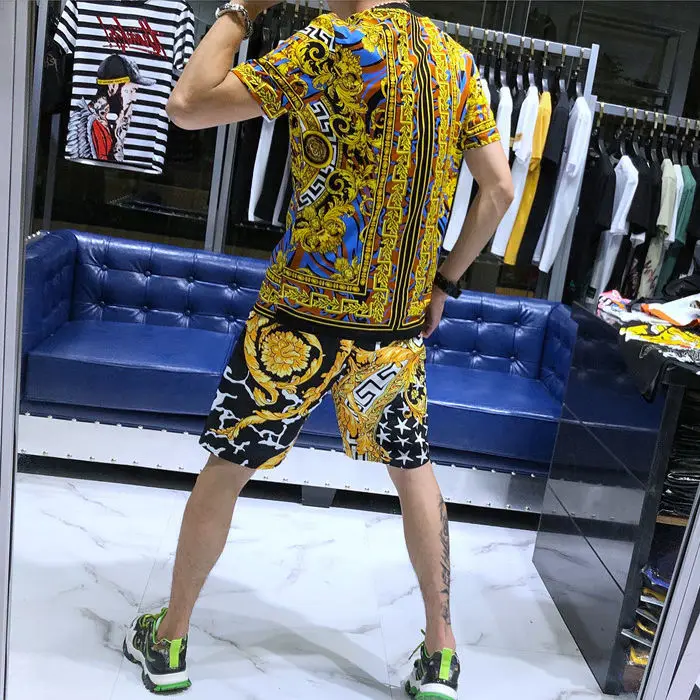 

Boys Outfits summer ice silk students Korean fashion youth sports a set of clothes men
