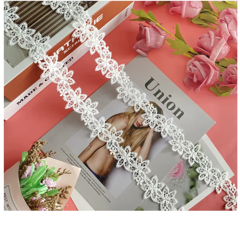 3 ярда кружевная ткань из молочного шелка 4 см