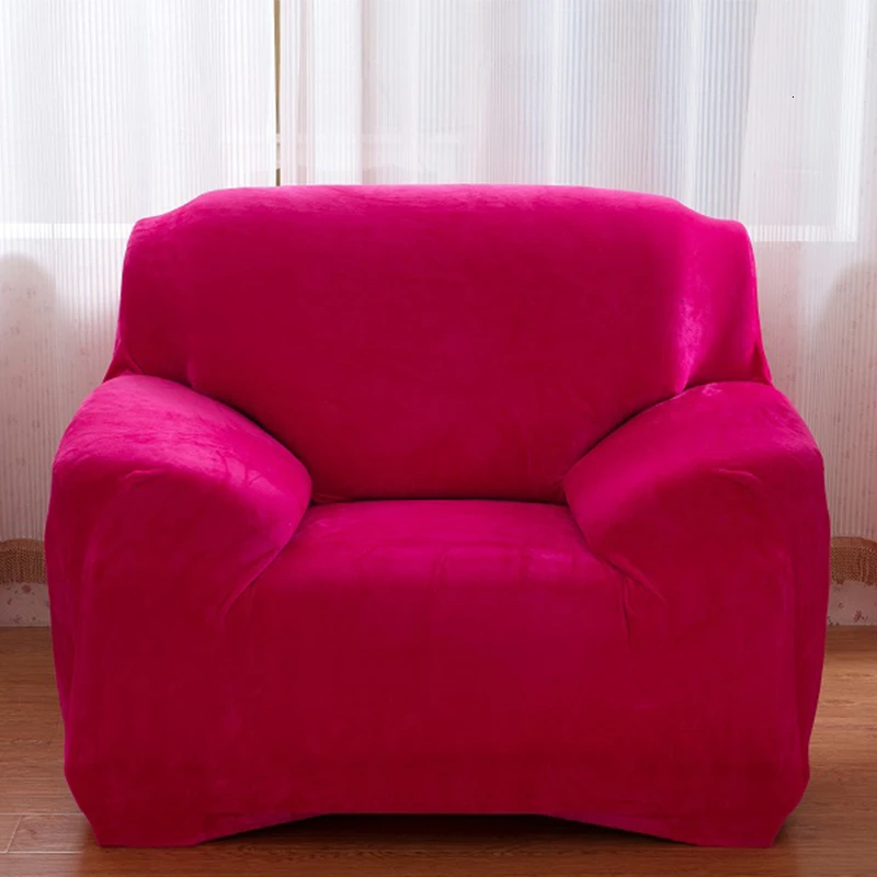 Model 7 Rose Red Зимние супер мягкие плюшевые чехлы для диванов однотонные Цвет утепленные стрейч все включено чехол для дивана, чехол для дивана, для возраста от 1/2/3/4 сиденья - Цвет: Model 7 Rose Red