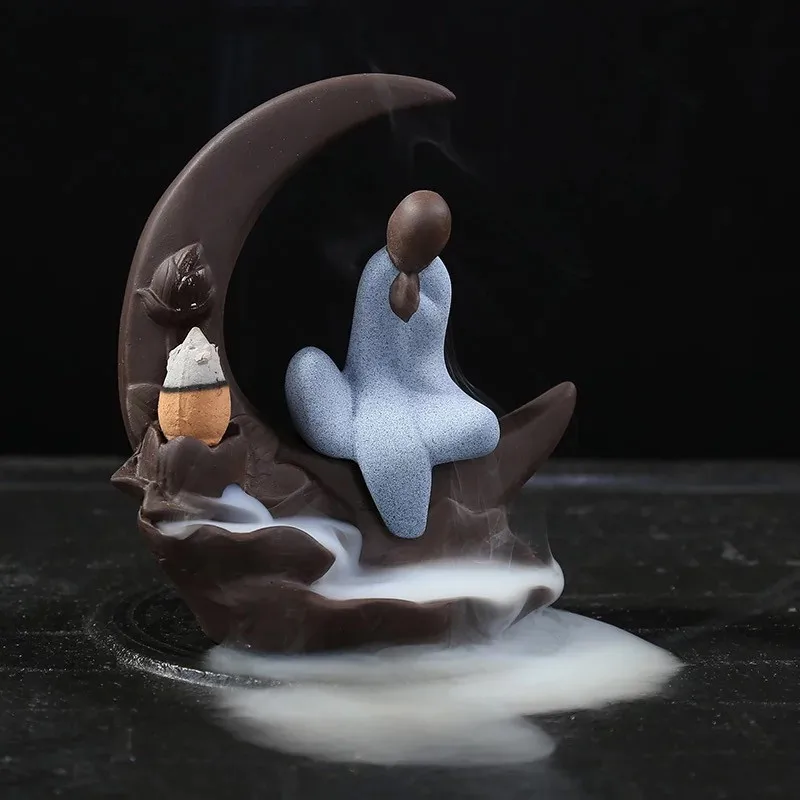 Креативный милый маленький монах благовония горелка с Буддой дымчатый водопад