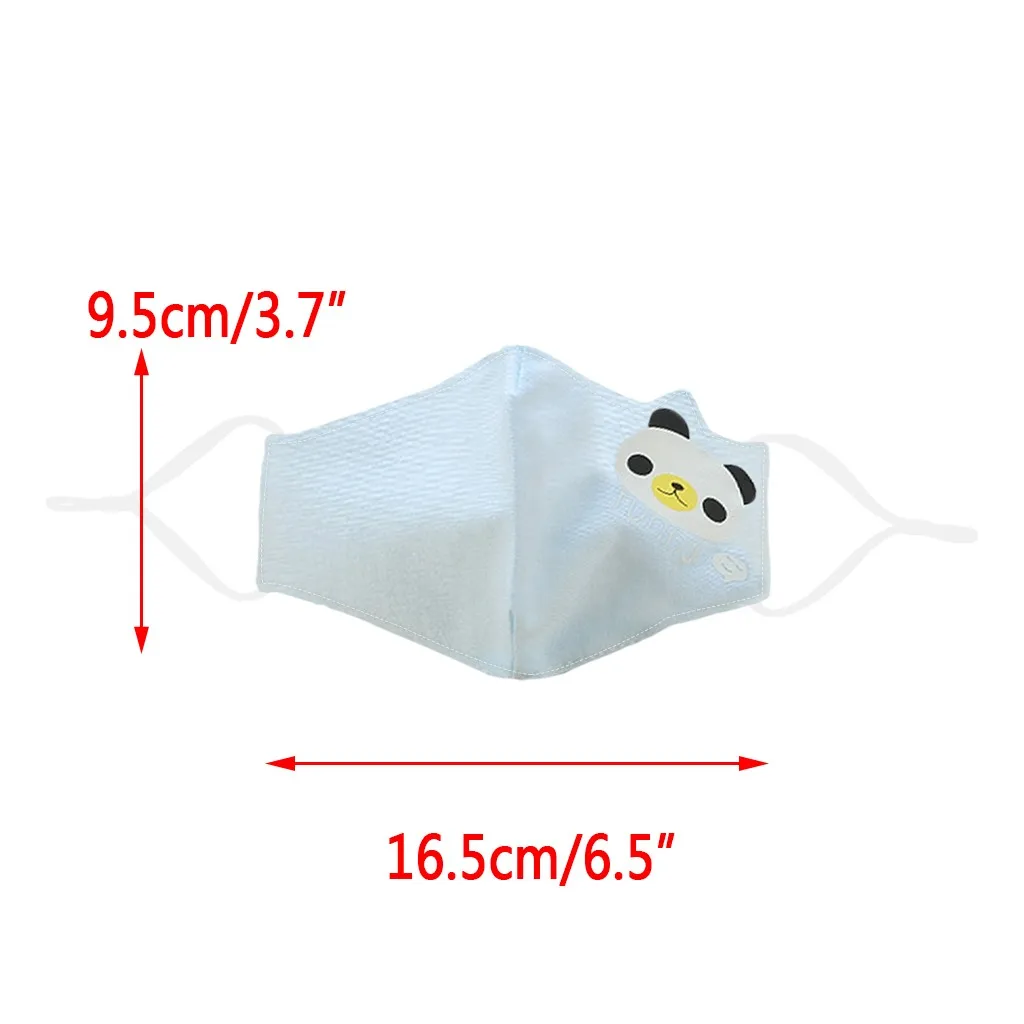 

3PCS Children's Cute Cat Panda Pattern Printed Mask Kids Solid Color Reusable Earband Adjustable Face Mask Protect mascarillas