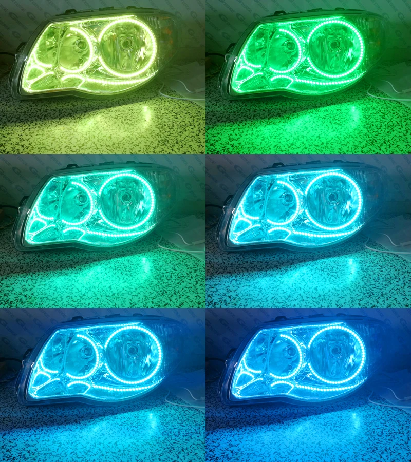 Для Chrysler Voyager Grand IV 2005 2006 2007 2008 RF Remote BT App многоцветный ультра яркий RGB LED Angel Eyes halo ring |