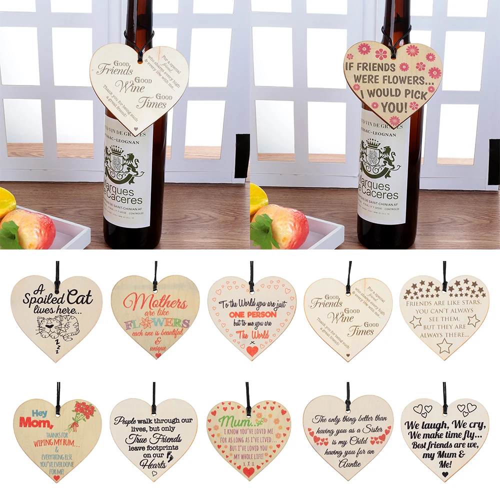 1 шт. в форме сердца праздничный деревянный знак память сувениры для мамы папы