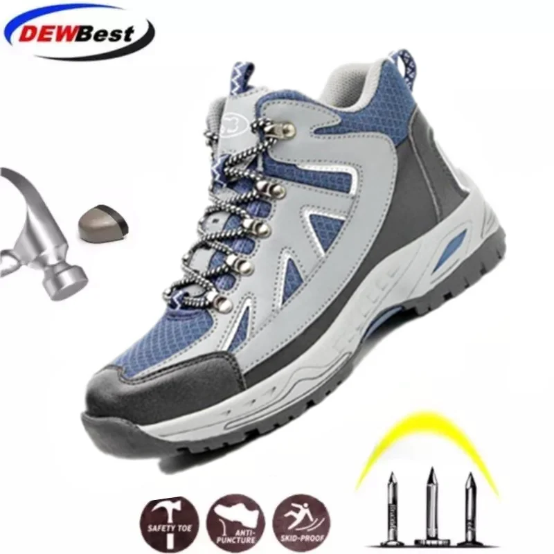 Мужская Рабочая безопасная обувь со стальным носком легкие дышащие