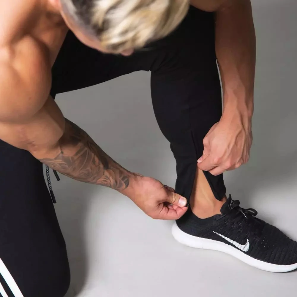 Штаны мужские спортивные с полосками по бокам хлопок повседневные модные