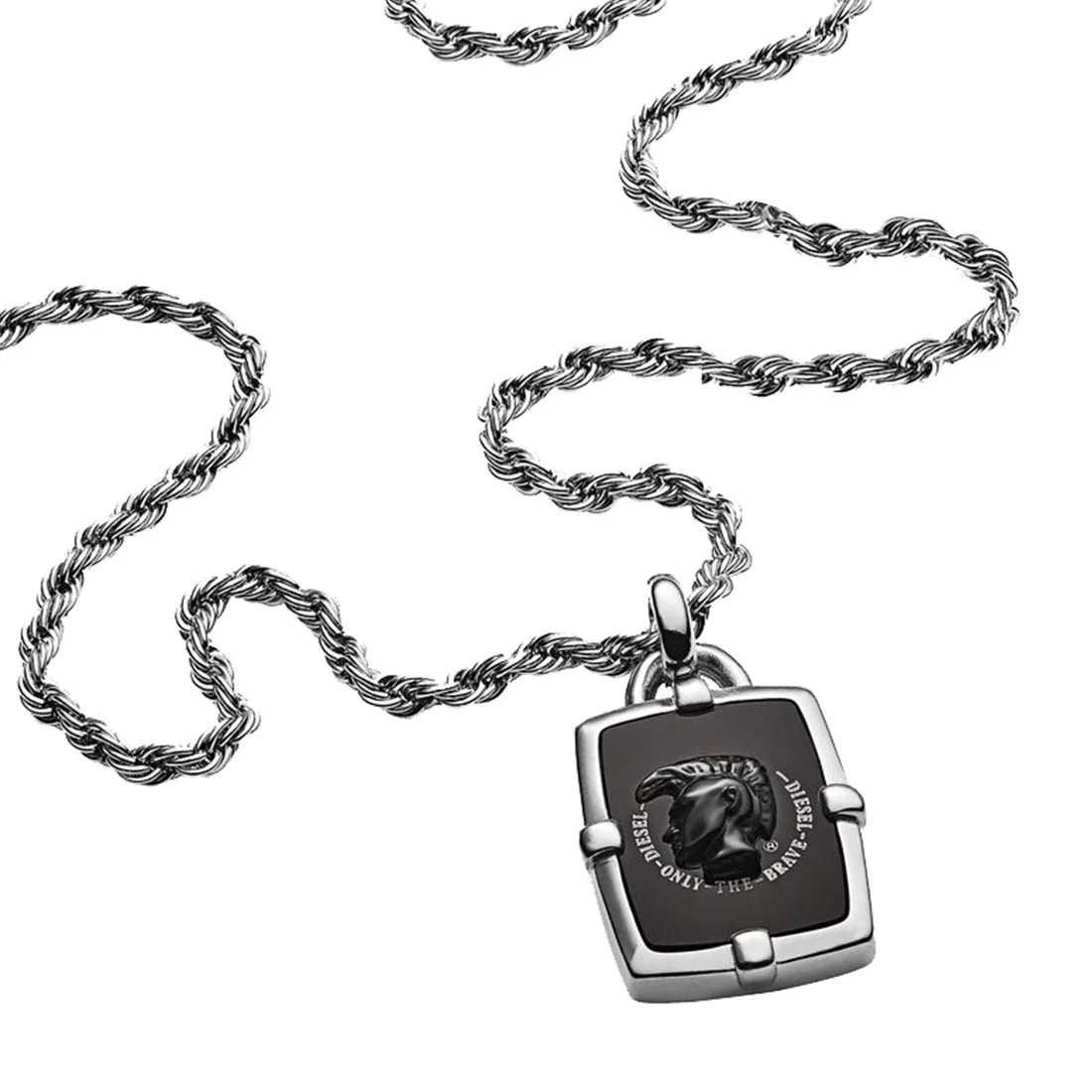 

Diesel DJDX1174-040 Men Necklace Valentine's Day Gift Steel Metallic Gray Black Birthday Gift for Mens