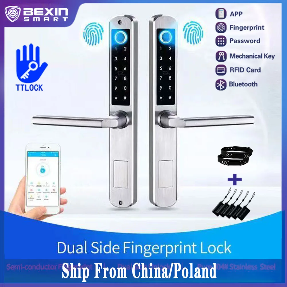 Get Double Side Fingerprint Password Digital Lock Waterproof Outdoor Smart Lock Outside