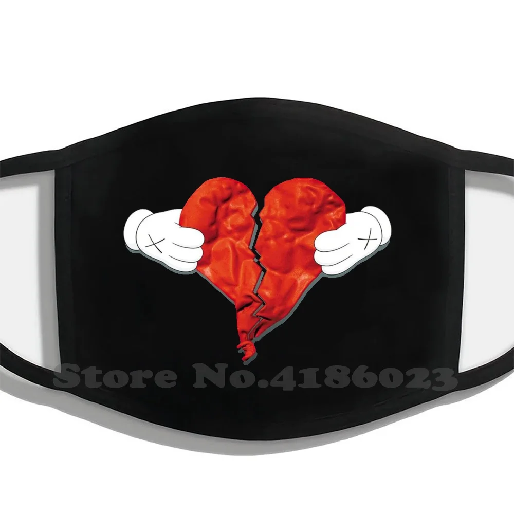 

808'S And Heartbreak Funny Cool Cotton Face Mask Kanye West Album 808S Heartbreak Love Lockdown Robocop Bad News Heartless