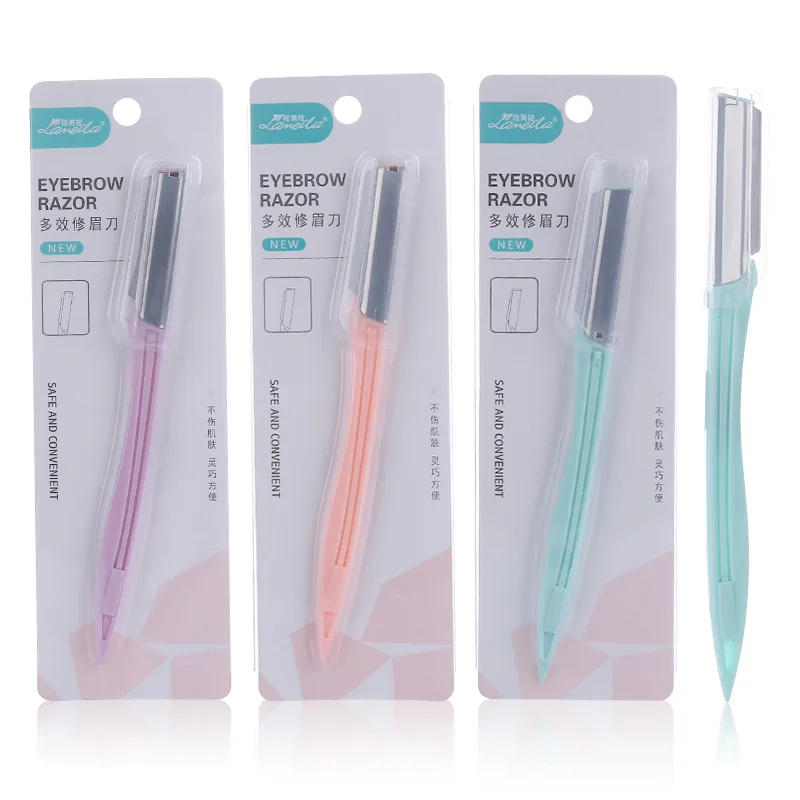 No Net Stainless Steel Eyebrow Knife ABS Material Portable Scraper ti mei dao A0370 |