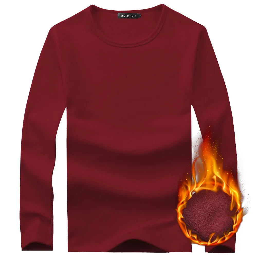 

shirts Autumn Winter Men's Thermal T Shirt Soft Velvet Thick Long Sleeve T-Shirt Men Black White Slim Fit Plus Size 5XL tshirt