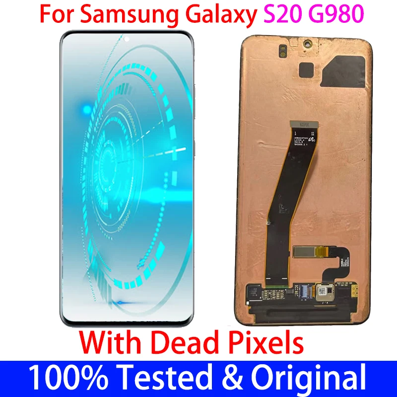 

Оригинальный точечный ЖК-дисплей для SAMSUNG Galaxy S20 G980 G980F G980FD рамка дисплей + сенсорный экран дигитайзер в сборе Замена