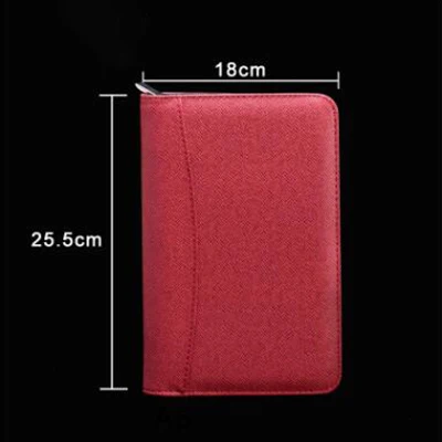 A5 red A5/A6/B5 блокнот на молнии с калькулятор канцелярские товары журнал путешествий; Записная книжка Сумка для документов можно настроить логотип - Color: A5 red