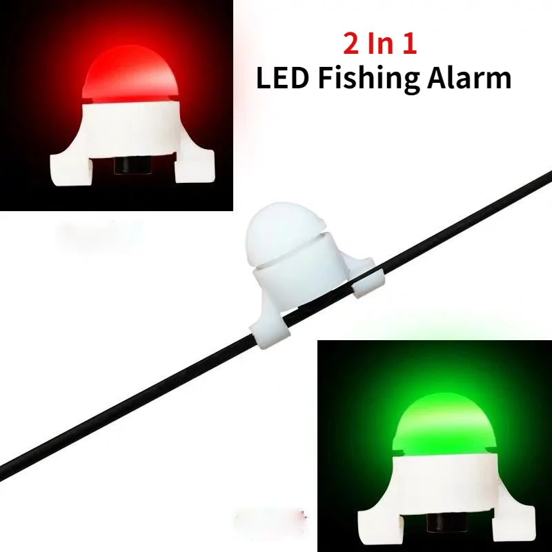 

2 In 1 LED Fishing Alarm LED Night Fishing Rod Tip Clip On Fish Strike Bite Alert Alarm Light Fish LED Rod Clip Accessories