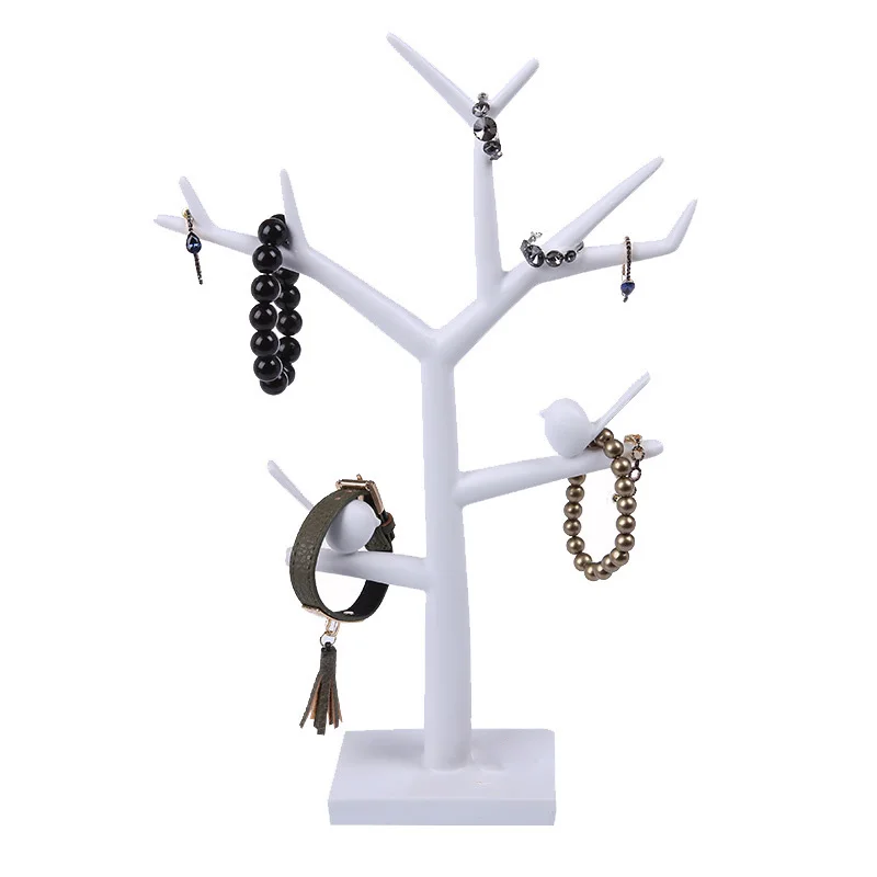 

Resin Ornaments Bird Tree Hanging Bracelet Rack Storage Ring Necklace Rack Jewelry Display Props