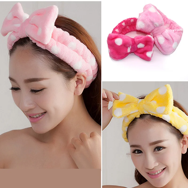 Повязка на голову с кроличьими ушками из кораллового флиса мягкая эластичная