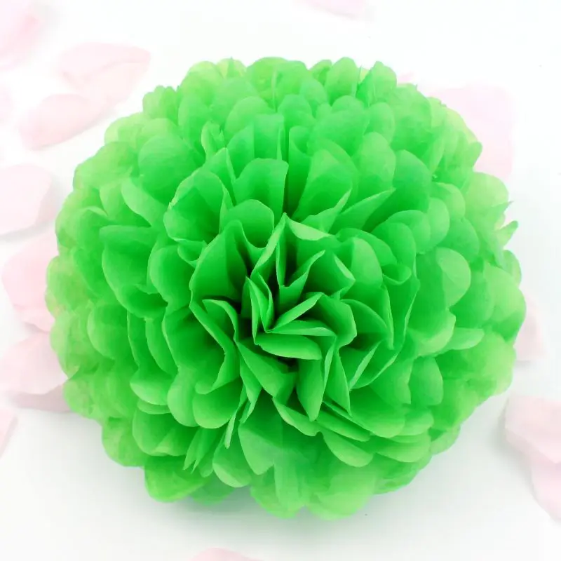 green 12 см/15 см/20 см/25 см/30 см/35 см(для детей в возрасте от 4 до 14 лет дюйма), свадебных платьев, декоративных изделий и Бумага помпонами шарики-Помпоны вечерние дома декоративная ткань/День Святого Валентина Декор - Цвет: green