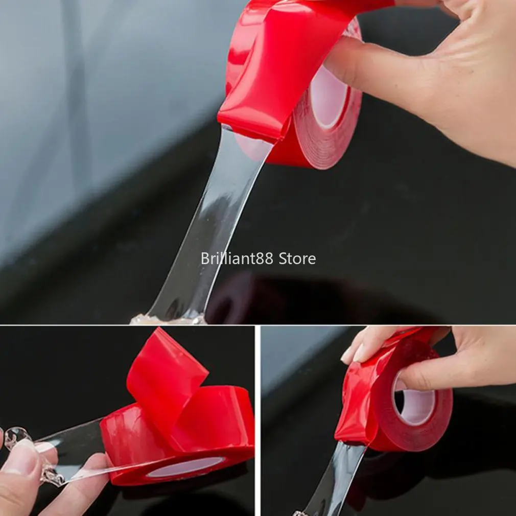 

Transparent Double Sided Tape Household Wall Hangings Adhesive Glue Tapes Car Sticker Auto Adhesive Tape 15mmX3m, 30mmX3m