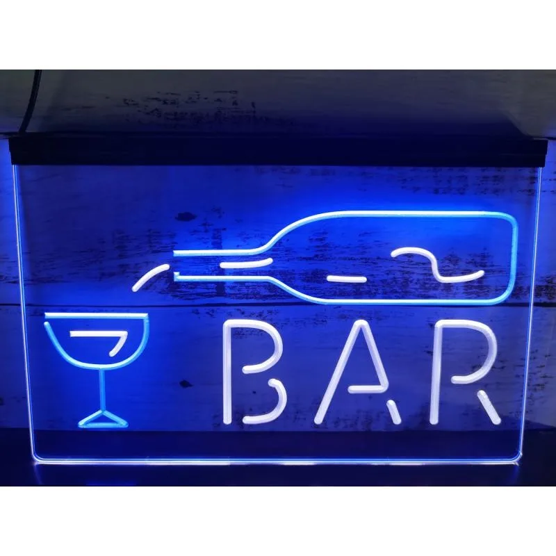

SS160 Bar Bottle Glass Display Open Dual Color Led Neon Sign