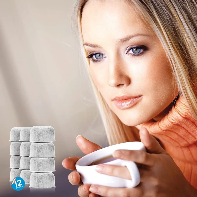 Аксессуары для кофе комплект из 12 сменных фильтров воды на древесном угле