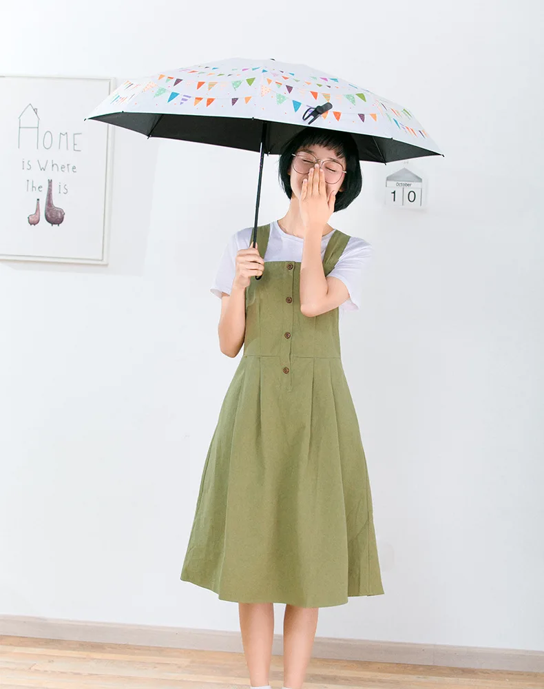 Зонт от солнца защита УФ чистый дождь двойное использование 50 складной Маленький