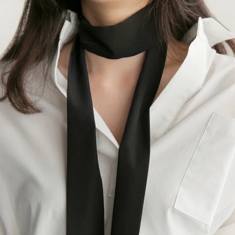 

Шелковый шарф Для женщин принт волос шеи длинный шарф, женские офисные шаль Бандана 6 см * 200 см сатин платок носовой платок