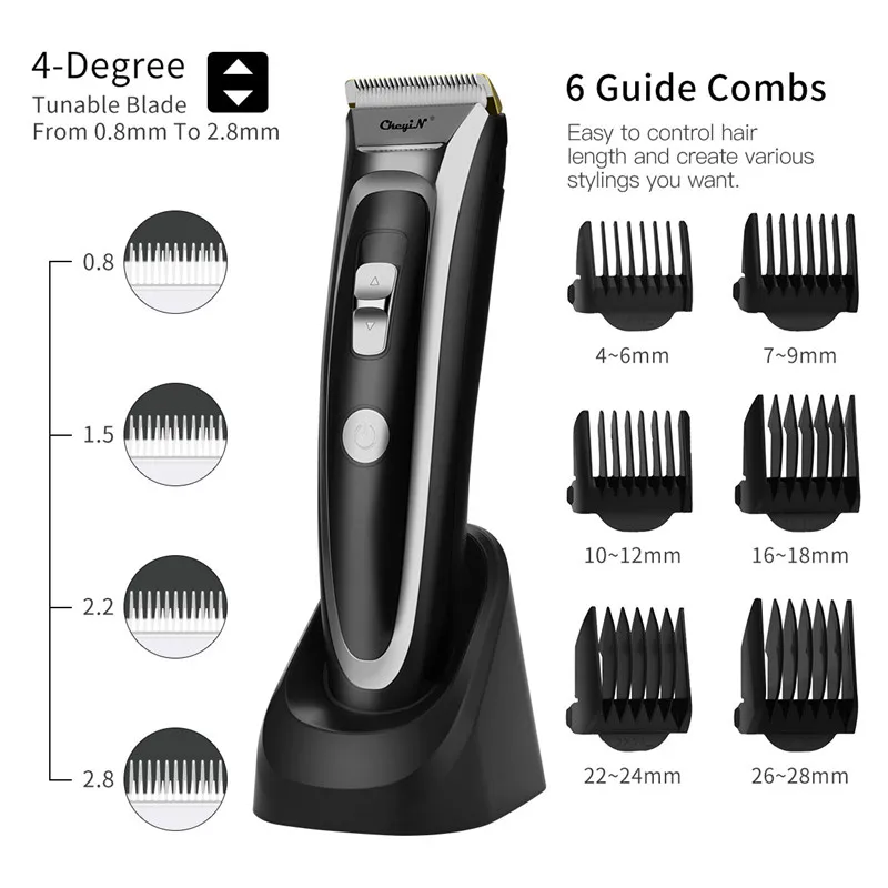 

Professional Hair Clipper Men Rechargeable Electric Hair Trimmer Cordless Hair Cutting Ceramic Blade LCD Display Haircut Machine