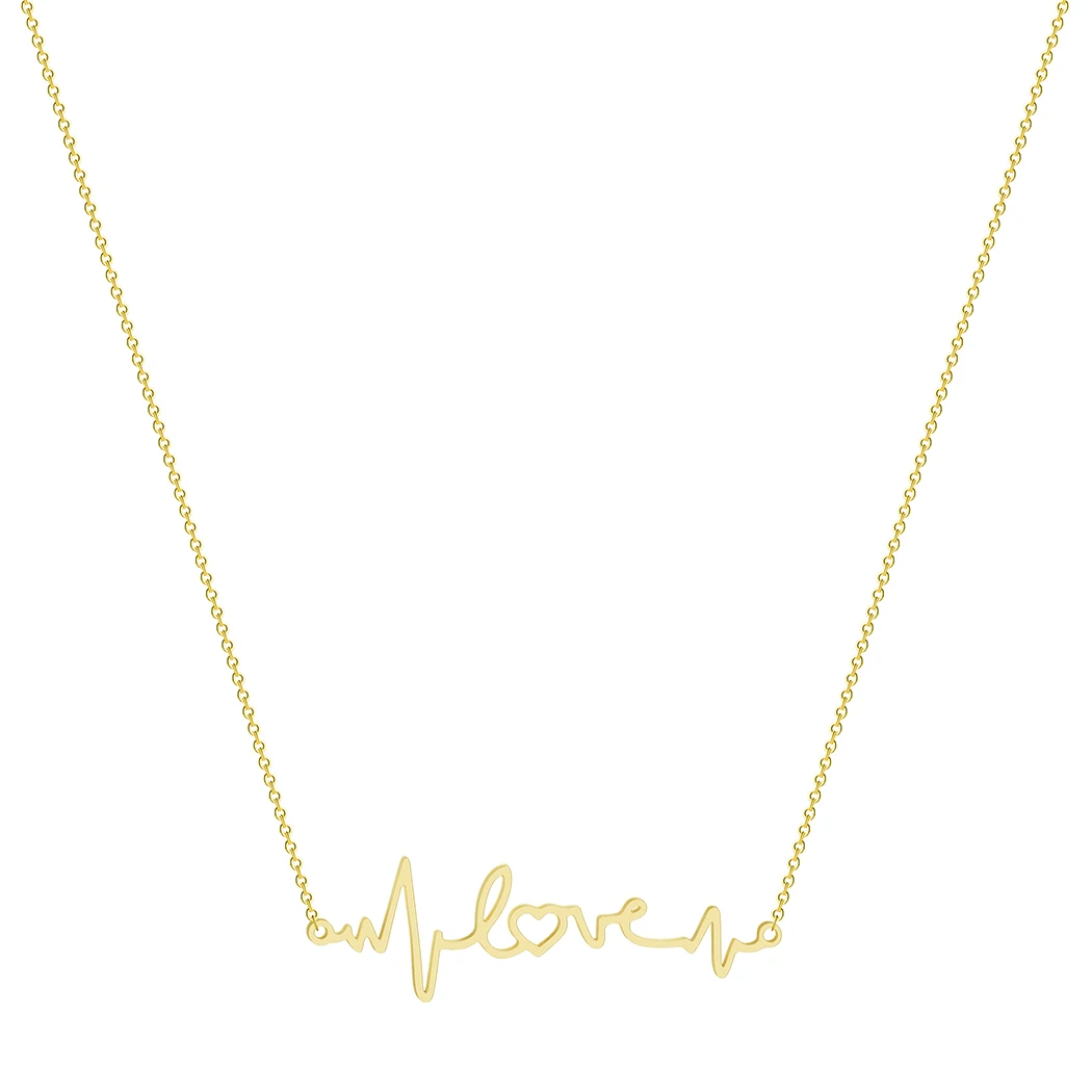

Kinitial Heartbeat Necklace Nurse Doctor Choker EKG Jewelry for Women Clavicle Medical Stethoscope Heart Beat Wave Pendant Gift