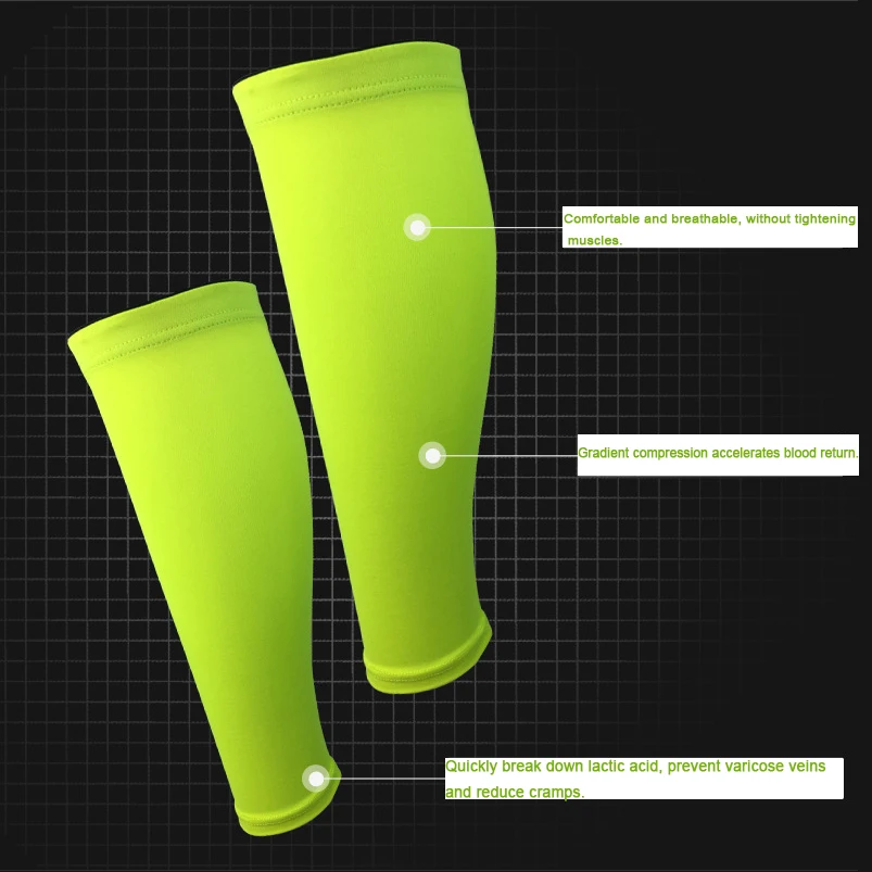 Однотонные быстросохнущие спортивные гетры для поддержки голени компрессионные