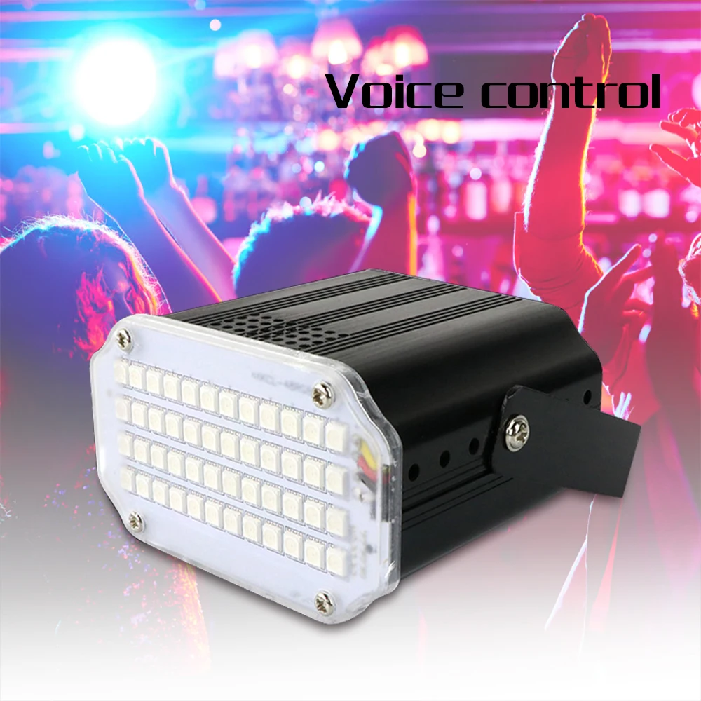 Светодиодный мини светильник для дискотеки 48 светодиодов RGB УФ белый стробоскоп