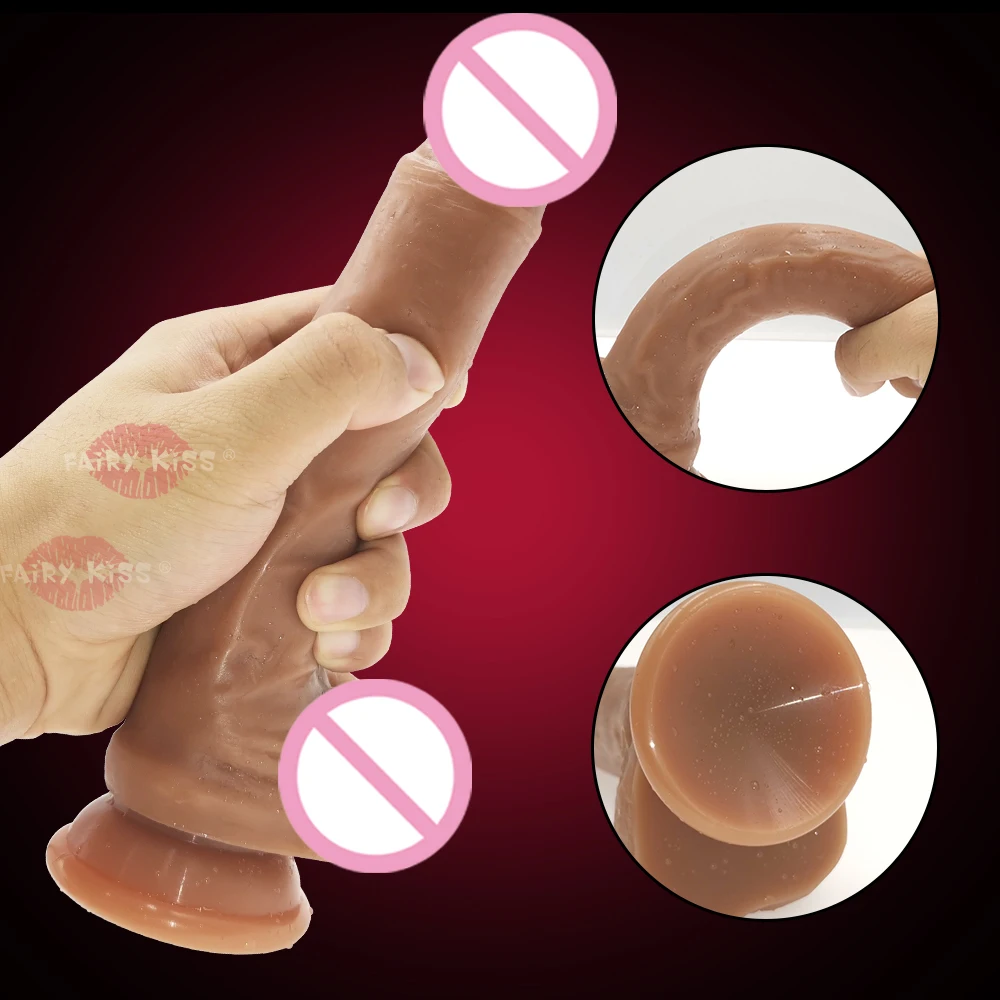 Силиконовый фаллоимитатор реалистичный пенис взрослые игрушки для лесбиянок