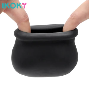 IKOKY Мошонка бондаж Задержка эякуляции Мужская мастурбация Мошонка носилки секс-игрушки для мужчин устройство верности Мошонка рукав