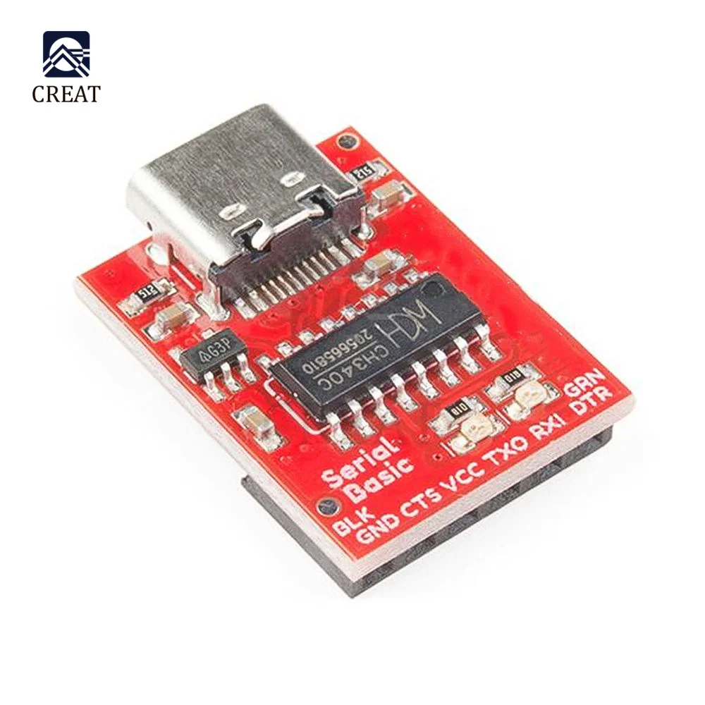 Последовательный адаптер CH340C USB 3 В 5 в TTL модуль преобразования шины соединитель