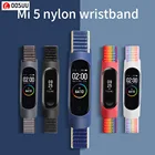 Ремешок для Xiaomi Mi Band 4 5, нейлоновый + Пластиковый корпус для наручных часов, браслет-петля для Mi Band 4 5