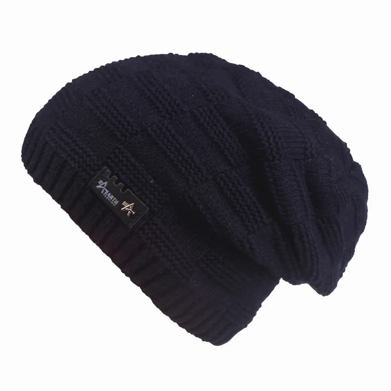 hat navy Зимняя шапка Xthree, шерстяные шапочки, вязаная шапка, шарф с подкладкой, мужские шапочки, зимние шапки для мужчин, шапочки, шапки - Цвет: hat navy
