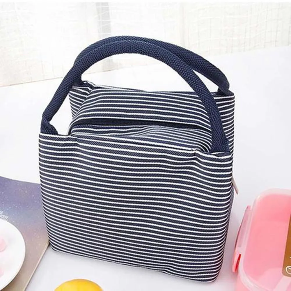 Полосатая Сумка для обеда портативная мини сумка холодильник Горячие сумки